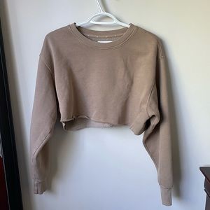 TNA cozy fleece boyfriend cropped sweatshirt